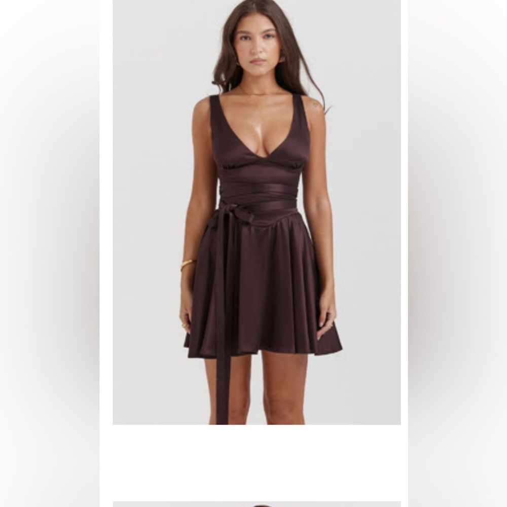 BRAND NEW house of CB dress in brown. Side Large US Women’s 8-10.